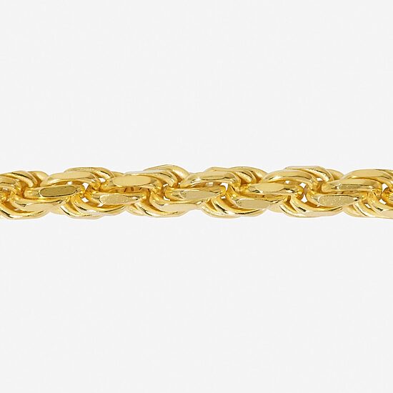 Made in Italy Mens 24K Gold Over Silver Sterling Silver 24 Inch Rope Chain Necklace