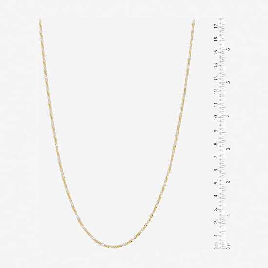 Made in Italy Womens 24K Gold Over Silver 24 Inch Singapore Chain Necklace