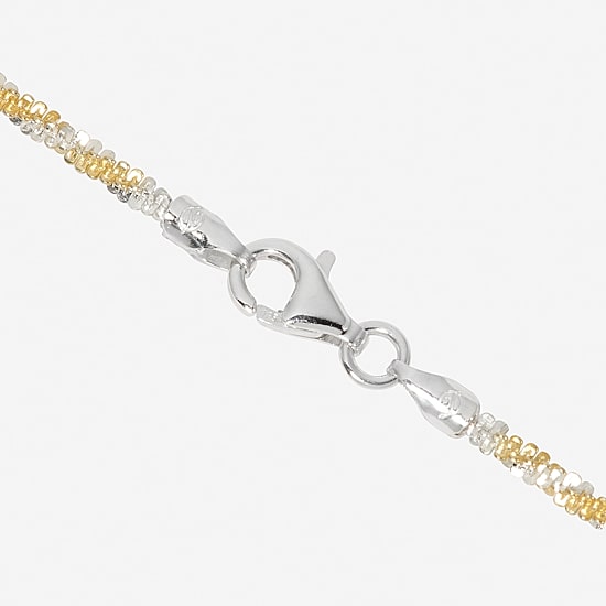 Made in Italy Womens 24K Gold Over Silver 24 Inch Singapore Chain Necklace