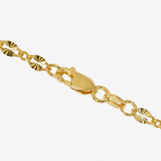 Made in Italy Womens 24K Gold Over Silver Sterling Silver Solid 7.5 Inch Link Bracelet