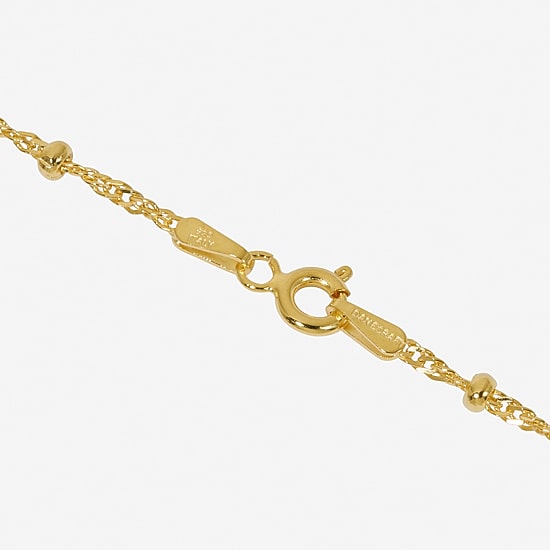 Made in Italy Womens 24K Gold Over Silver Sterling Silver 9 Inch Solid Bead Ankle Bracelet