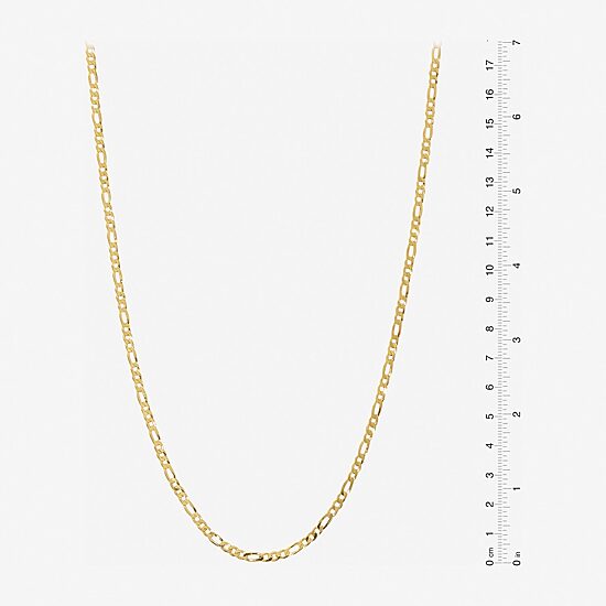 Made in Italy Womens 24K Gold Over Silver 24 Inch Figaro Chain Necklace