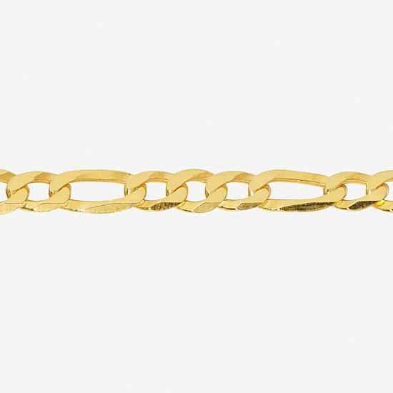 Made in Italy Womens 24K Gold Over Silver 24 Inch Figaro Chain Necklace
