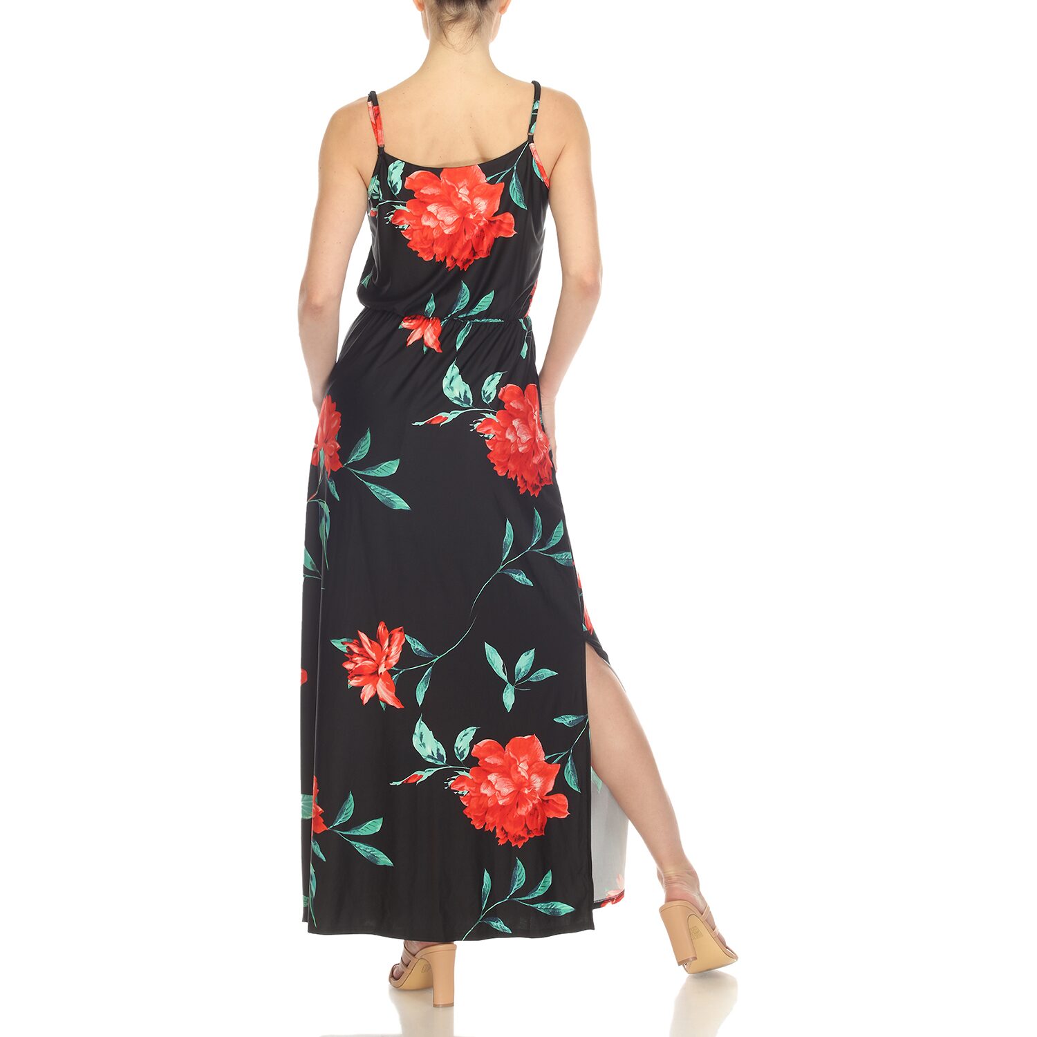 White Mark Womens Scoop Neck Sleeveless Maxi Dress