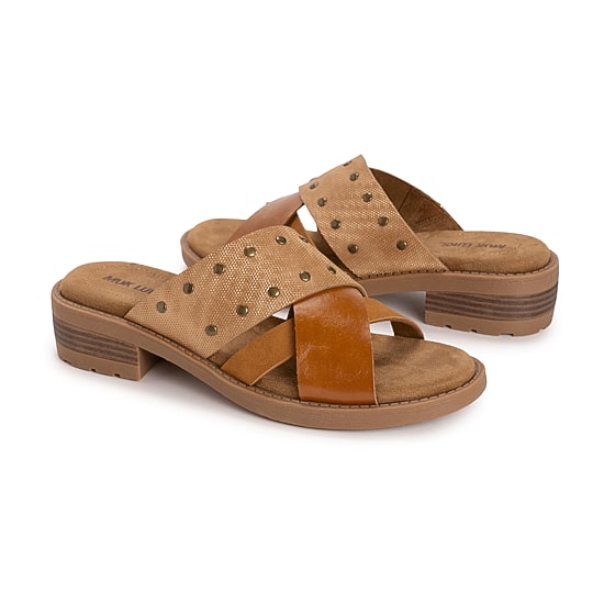 Muk Luks Womens Vittoria Sandal Criss Cross Strap Flat Sandals