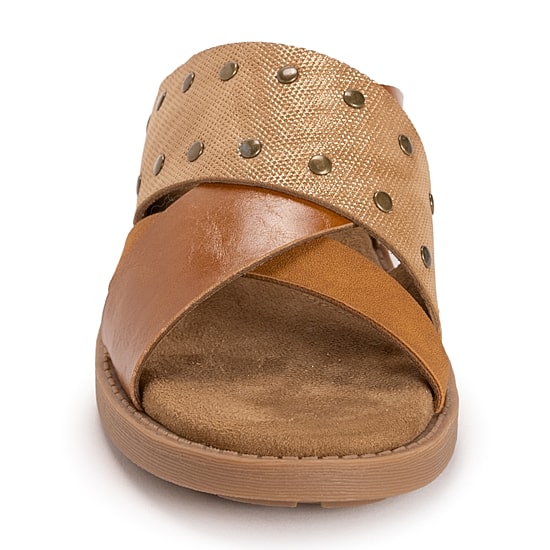 Muk Luks Womens Vittoria Sandal Criss Cross Strap Flat Sandals
