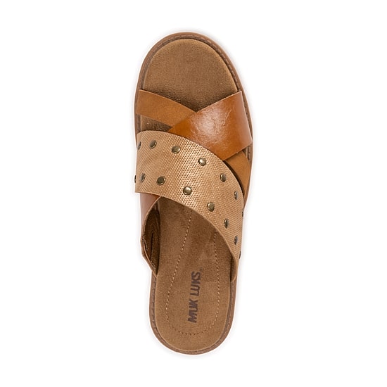 Muk Luks Womens Vittoria Sandal Criss Cross Strap Flat Sandals