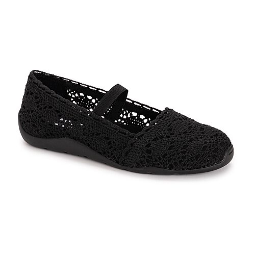 Muk Luks Shelby Ballerina Shoe Womens Round Closed Toe Ballet Flats In Black