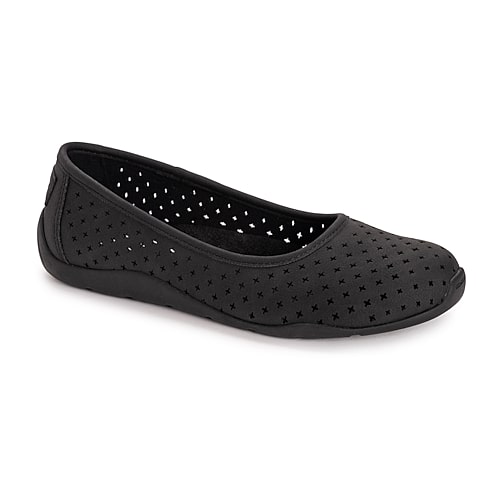 Muk Luks Solana Skimmer Shoe Womens Round Closed Toe Ballet Flats In Black