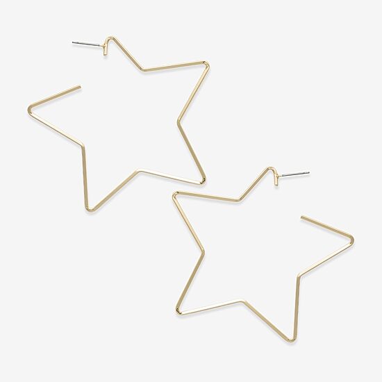 Bijoux Bar Womens 70.9mm Star Hoop Earrings
