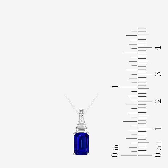 (F / Si2) 1/8 CT. T.W. Lab Grown Diamond and Lab Created Gemstone Sterling Silver 18 Inch Necklace