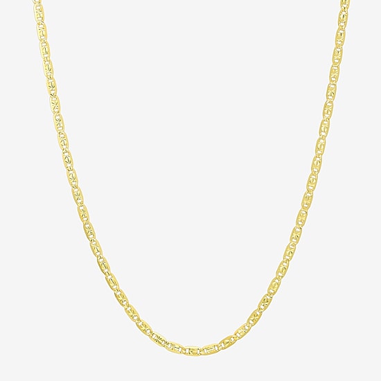 Made in Italy Womens 10K Gold 18 Inch Link Chain Necklace
