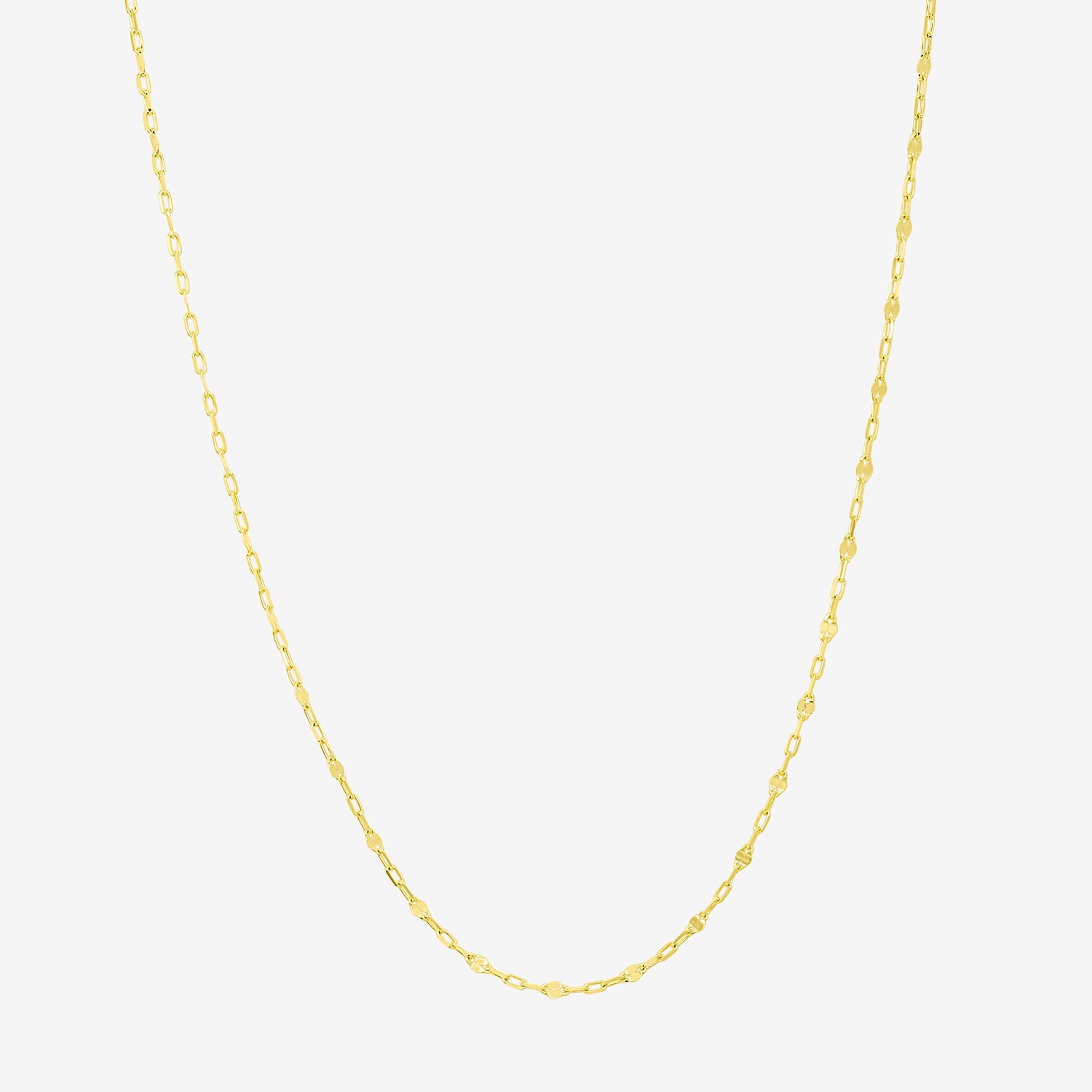 Made in Italy Womens 10K Gold 18 Inch Cable Chain Necklace