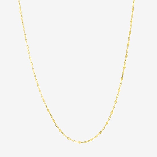 Made in Italy Womens 10K Gold 18 Inch Cable Chain Necklace