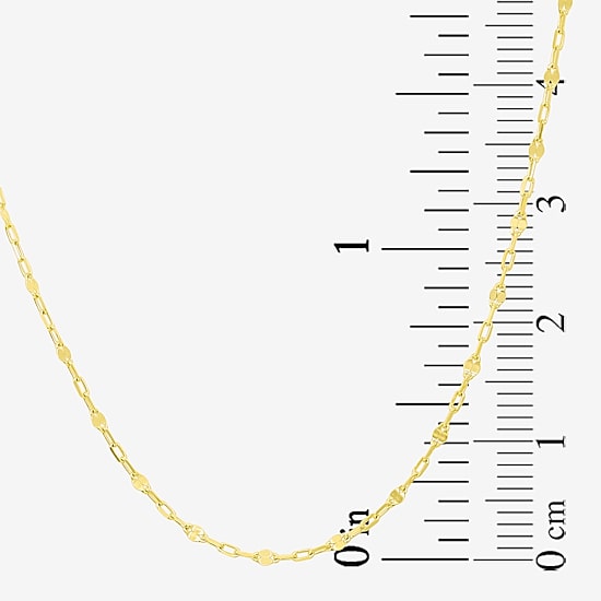 Made in Italy Womens 10K Gold 18 Inch Cable Chain Necklace