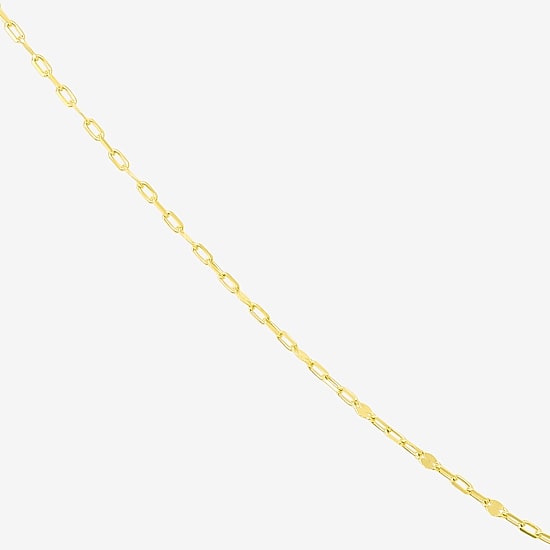 Made in Italy Womens 10K Gold 18 Inch Cable Chain Necklace