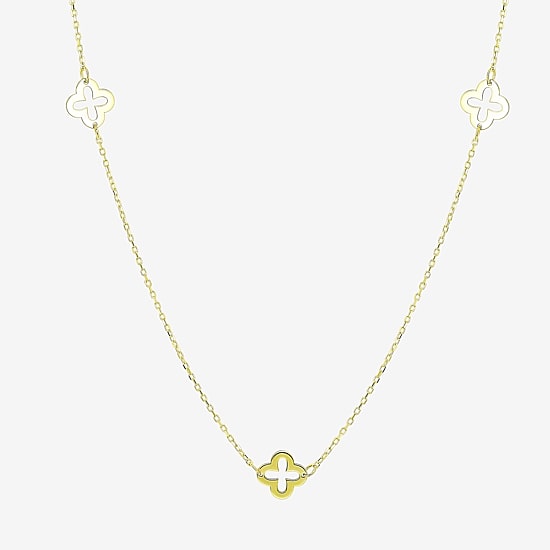 Gold Addiction Womens 10K Gold 18 Inch Cable Chain Necklace