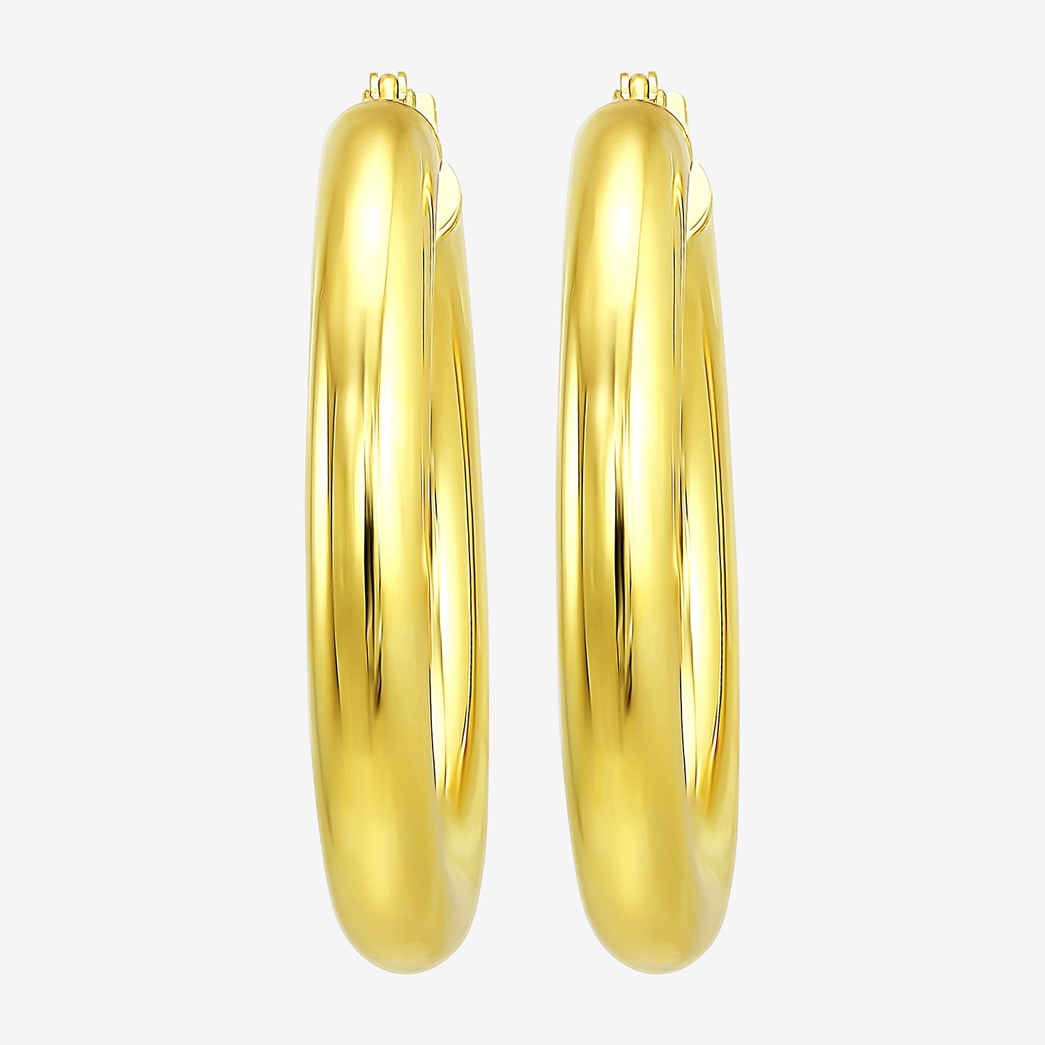 Gold Addiction Womens 10K Gold 30mm Hoop Earrings