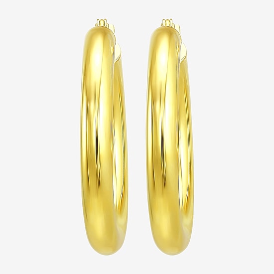 Gold Addiction Womens 10K Gold 30mm Hoop Earrings