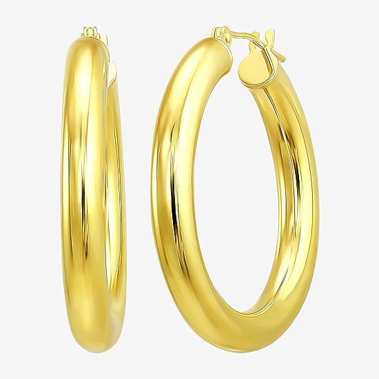 Gold Addiction Womens 10K Gold 30mm Hoop Earrings