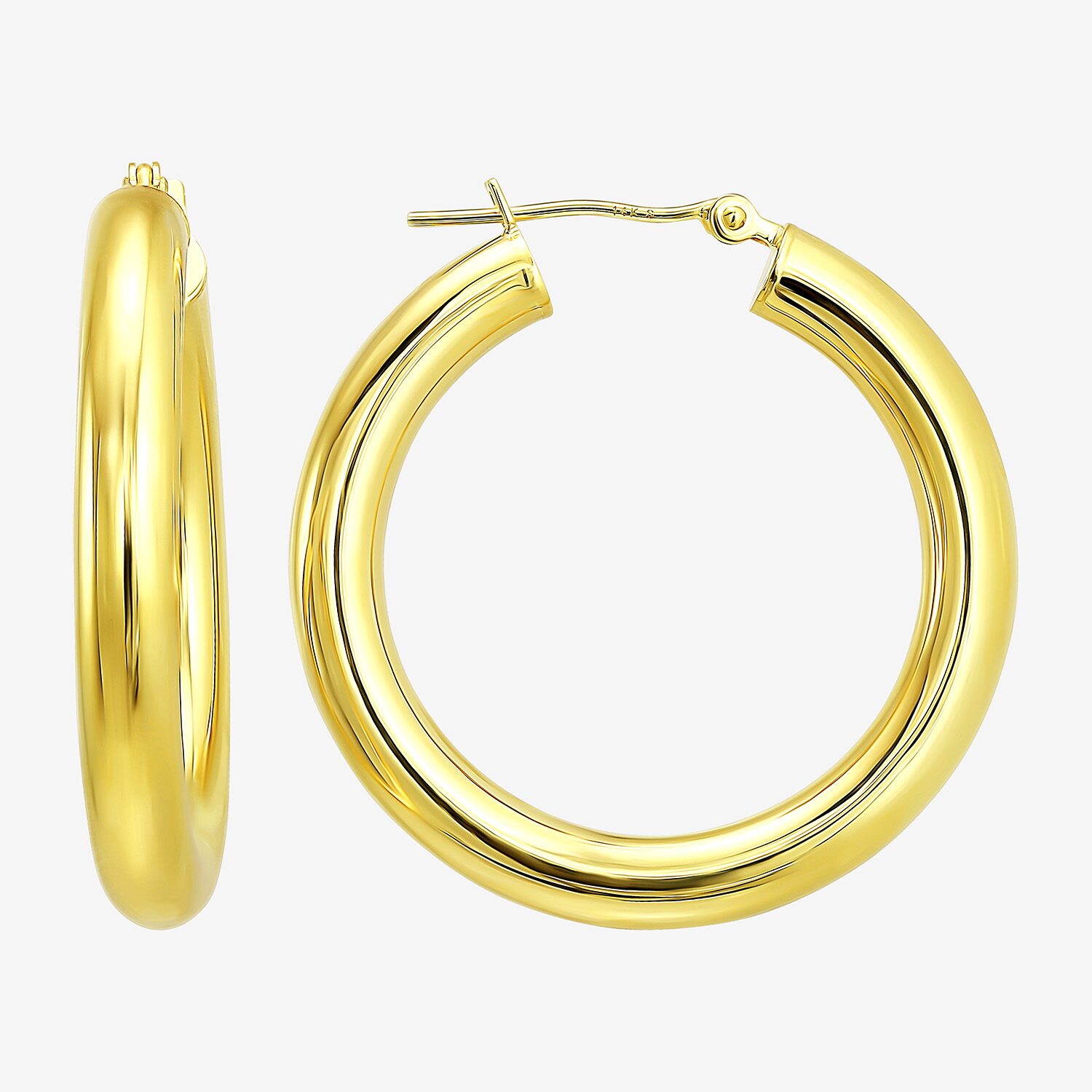 Gold Addiction Womens 10K Gold 30mm Hoop Earrings