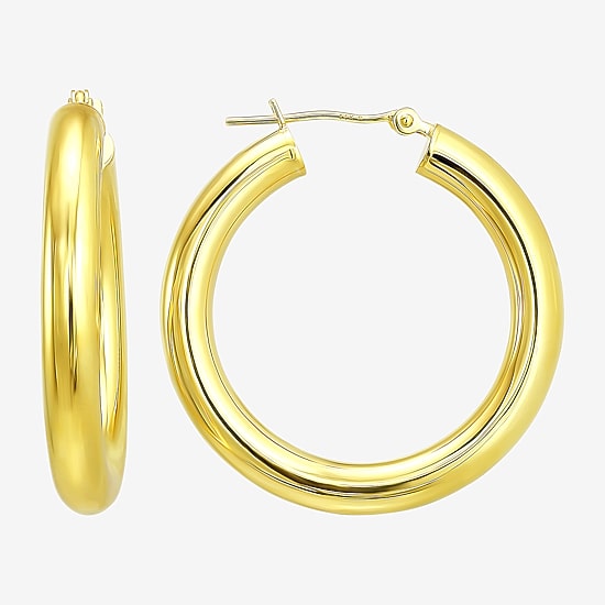 Gold Addiction Womens 10K Gold 30mm Hoop Earrings