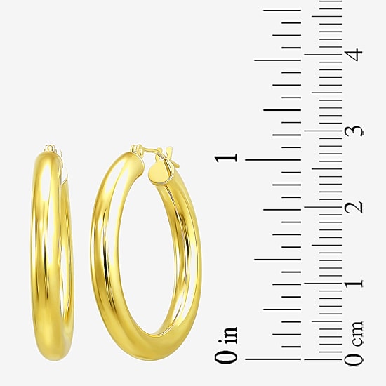 Gold Addiction Womens 10K Gold 30mm Hoop Earrings