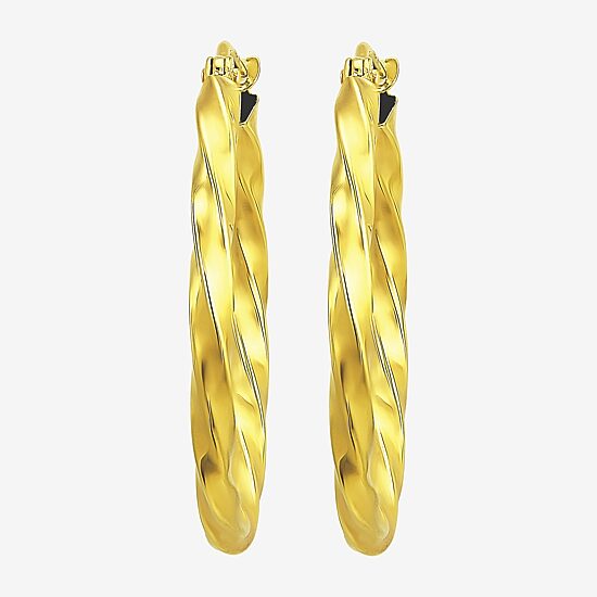 Womens 10K Gold 20mm Hoop Earrings