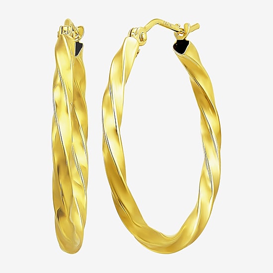 Womens 10K Gold 20mm Hoop Earrings