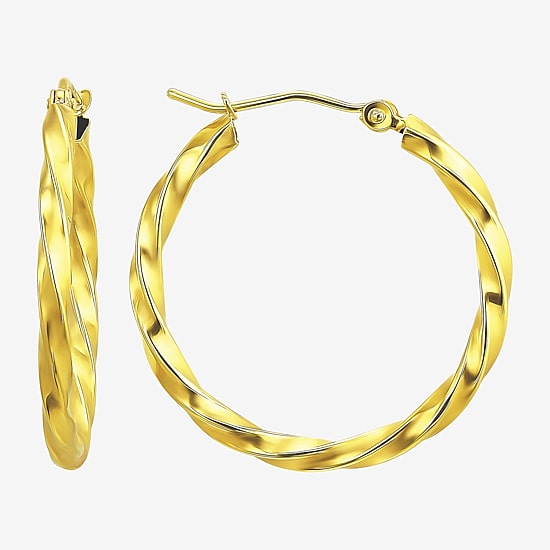 Womens 10K Gold 20mm Hoop Earrings