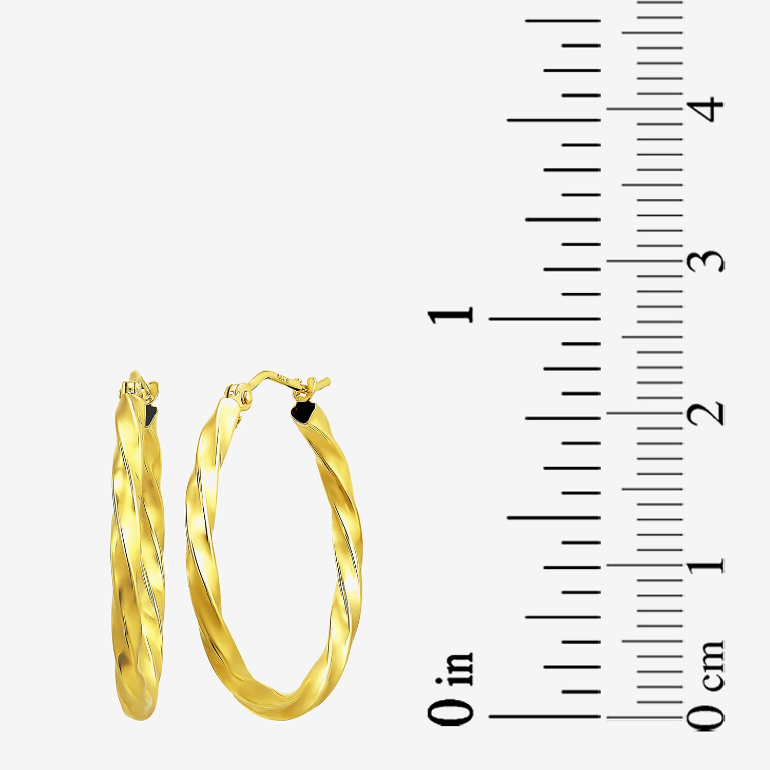 Womens 10K Gold 20mm Hoop Earrings