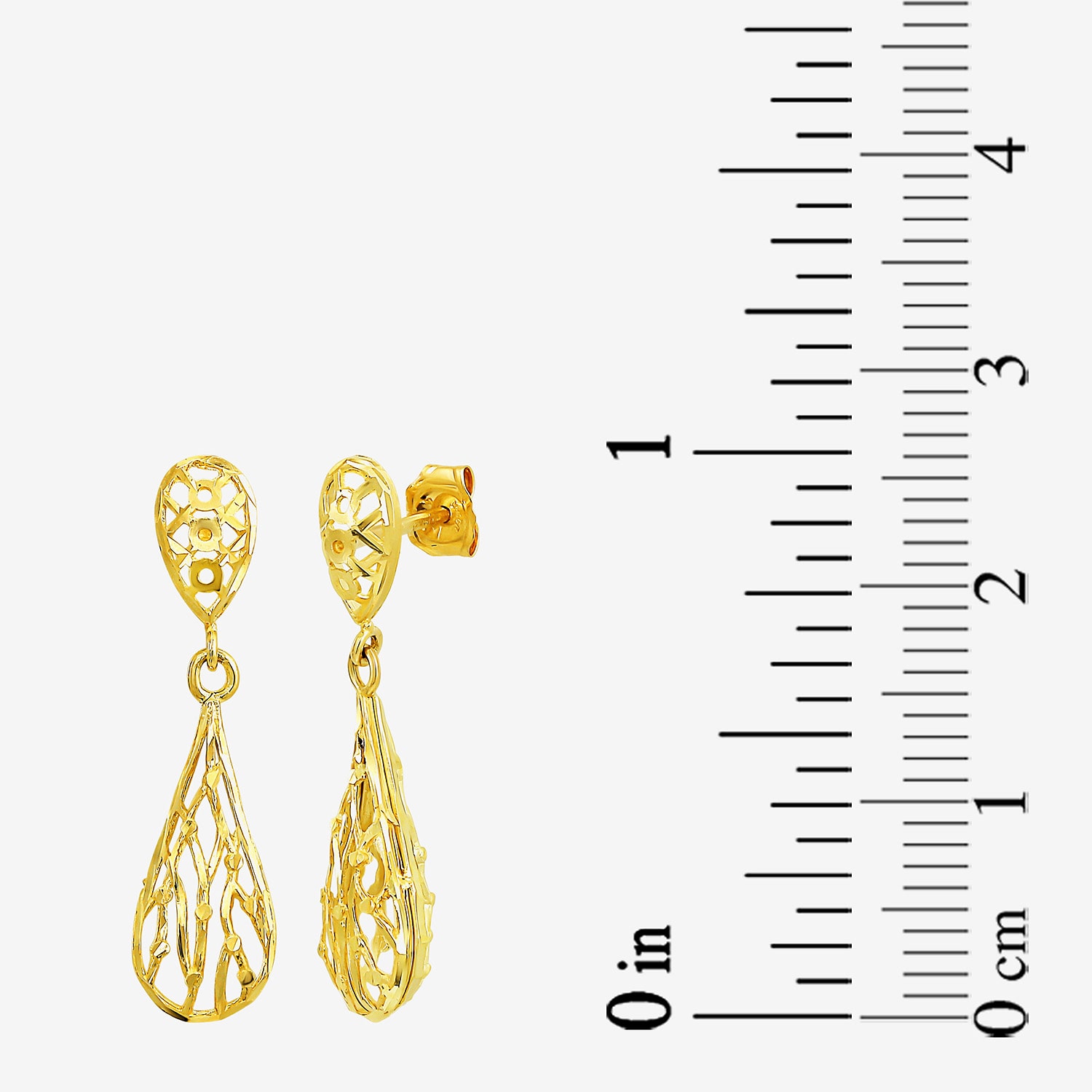 Womens 10K Gold Drop Earrings