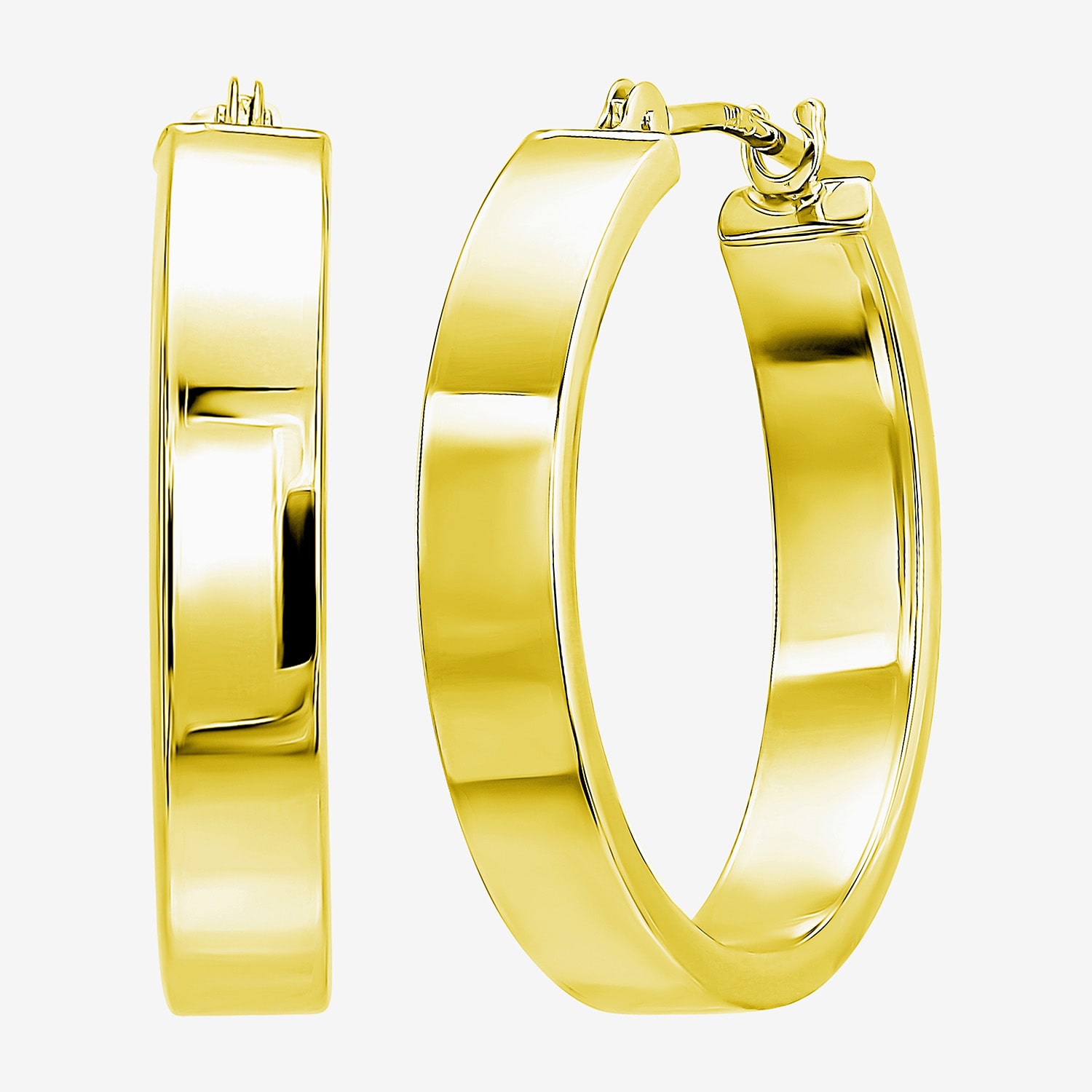 Womens 10K Gold 20mm Hoop Earrings