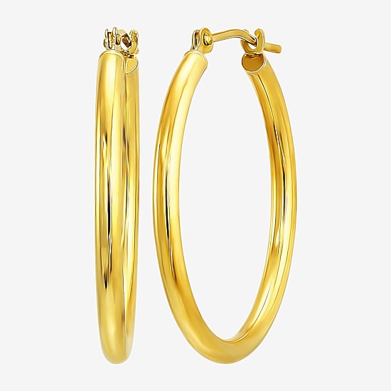 Womens 10K Gold 19mm Hoop Earrings