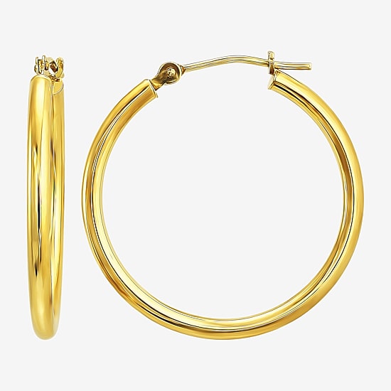 Womens 10K Gold 19mm Hoop Earrings