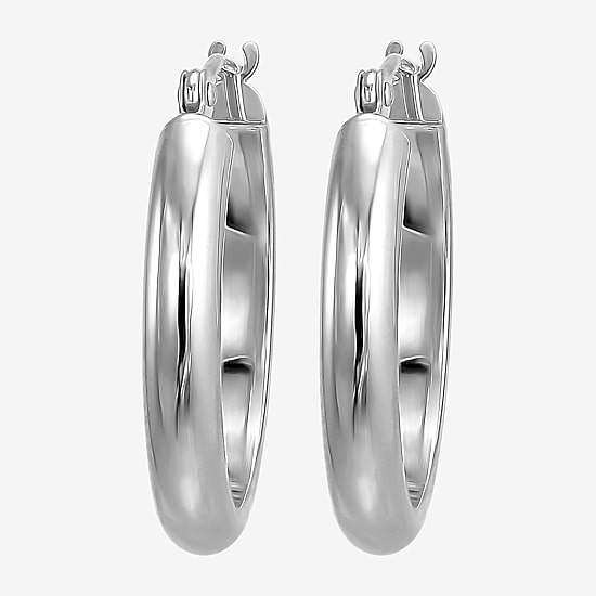 Womens 10K Gold 18mm Round Hoop Earrings