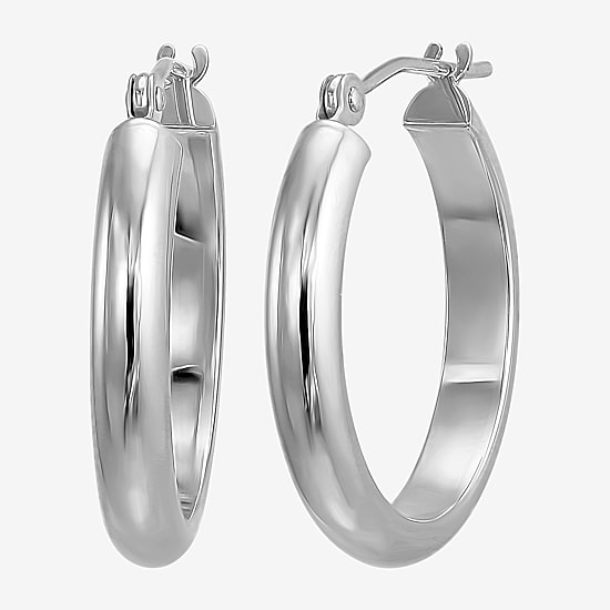 Womens 10K Gold 18mm Round Hoop Earrings