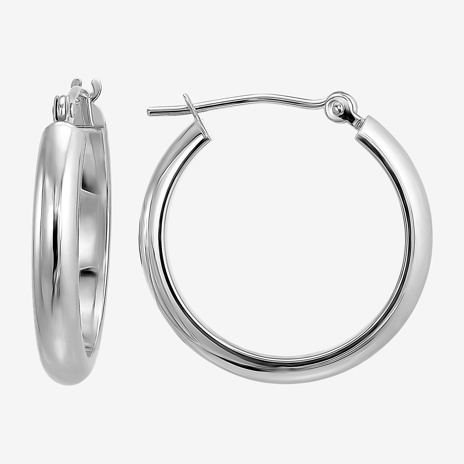 Womens 10K Gold 18mm Round Hoop Earrings