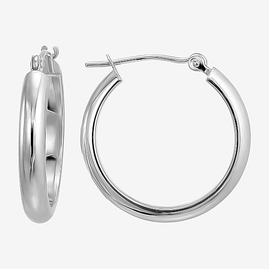 Womens 10K Gold 18mm Round Hoop Earrings
