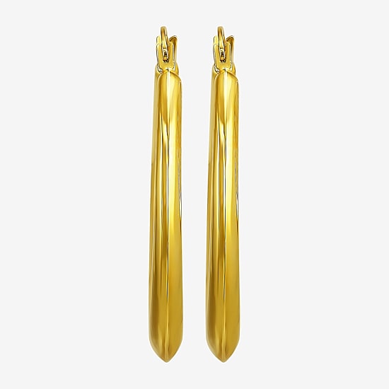 Womens 10K Gold 26mm Round Hoop Earrings