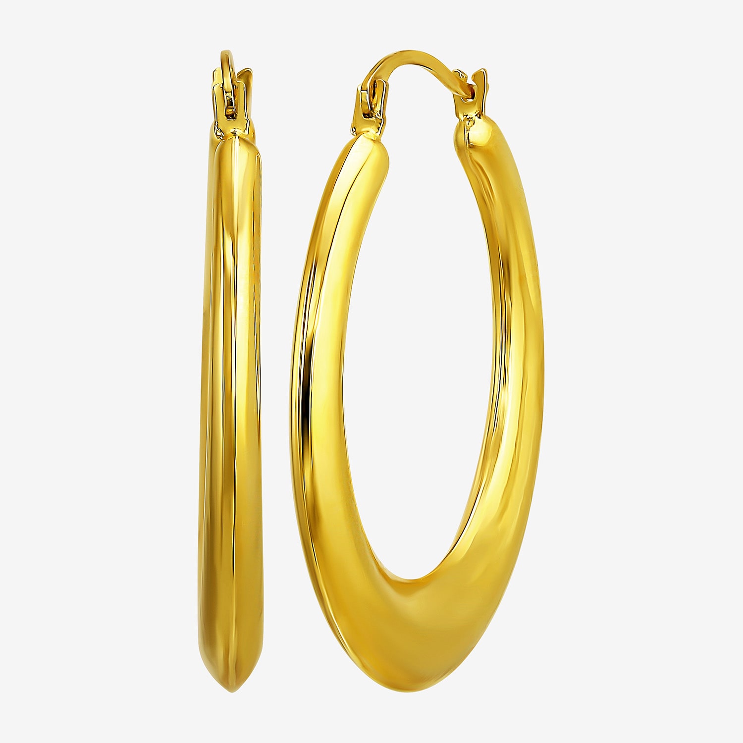 Womens 10K Gold 26mm Round Hoop Earrings