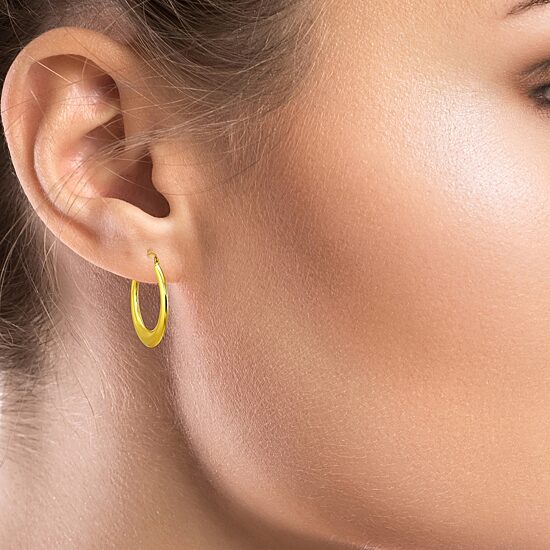 Womens 10K Gold 26mm Round Hoop Earrings