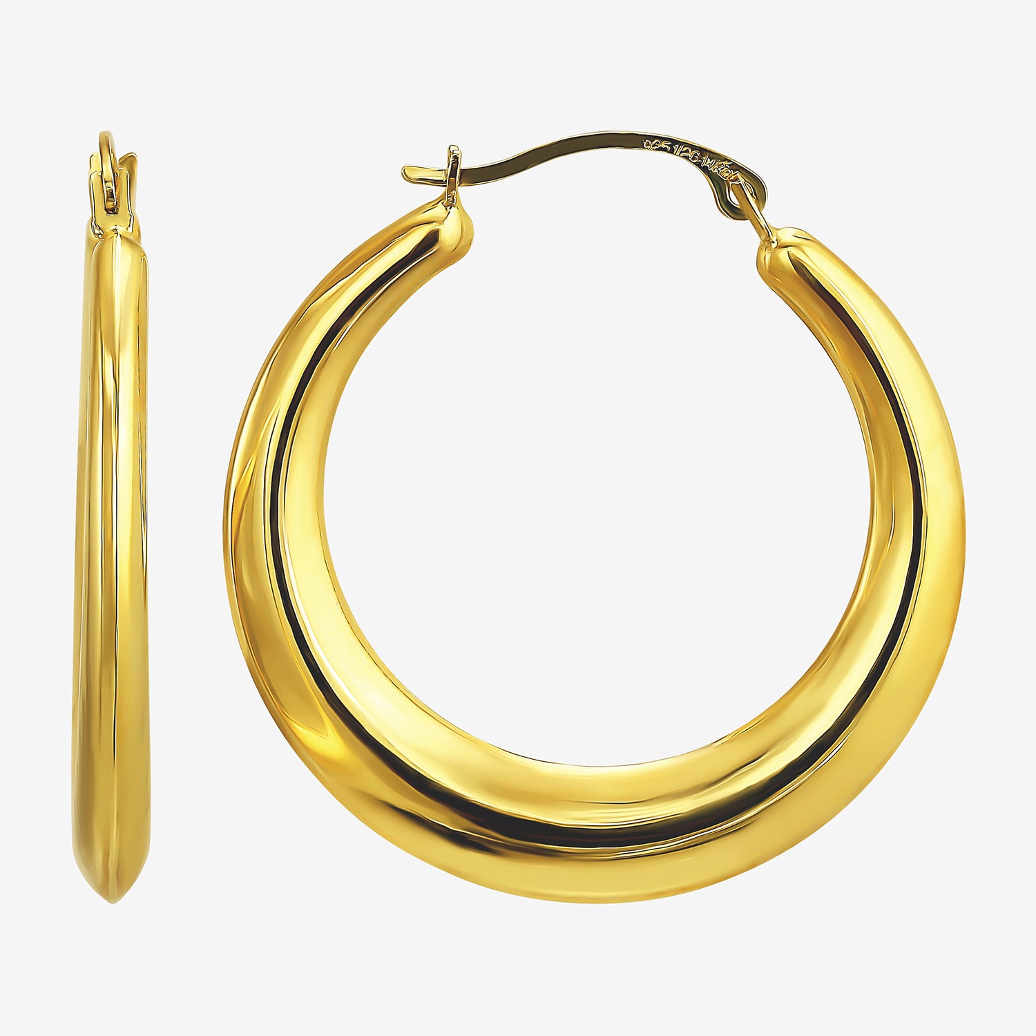 Womens 10K Gold 26mm Round Hoop Earrings