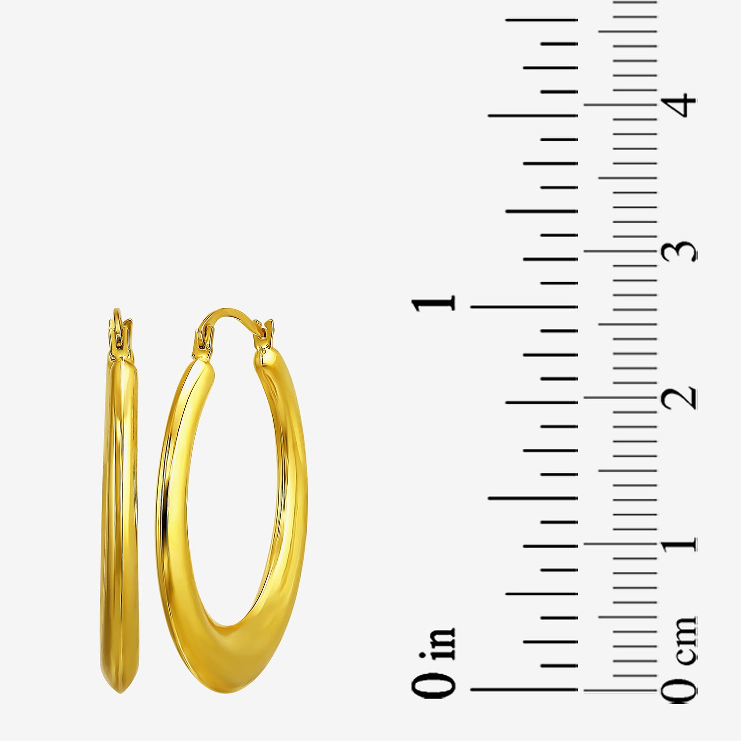 Womens 10K Gold 26mm Round Hoop Earrings