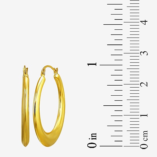 Womens 10K Gold 26mm Round Hoop Earrings