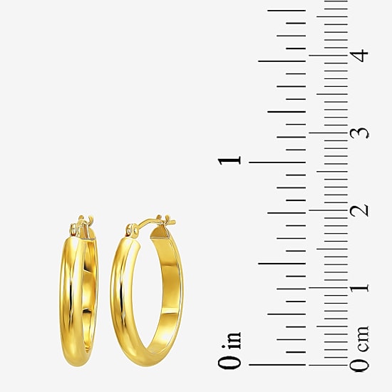 Womens 10K Gold 18mm Round Hoop Earrings