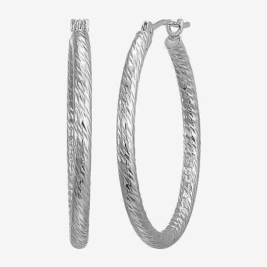 Womens 10K Gold 25mm Hoop Earrings