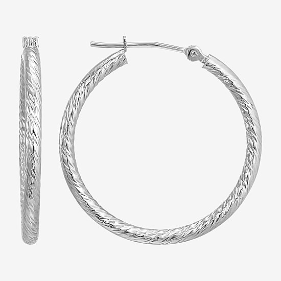 Womens 10K Gold 25mm Hoop Earrings