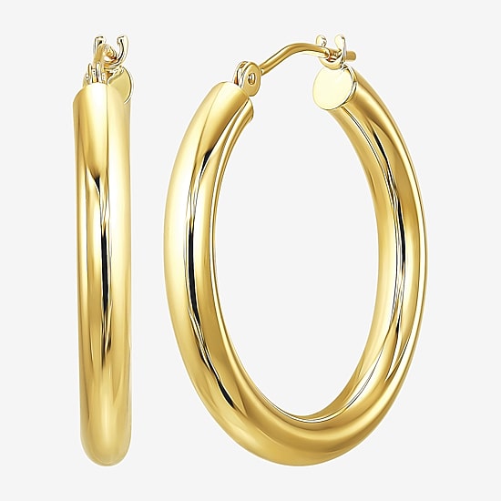 Womens 10K Gold 23mm Hoop Earrings