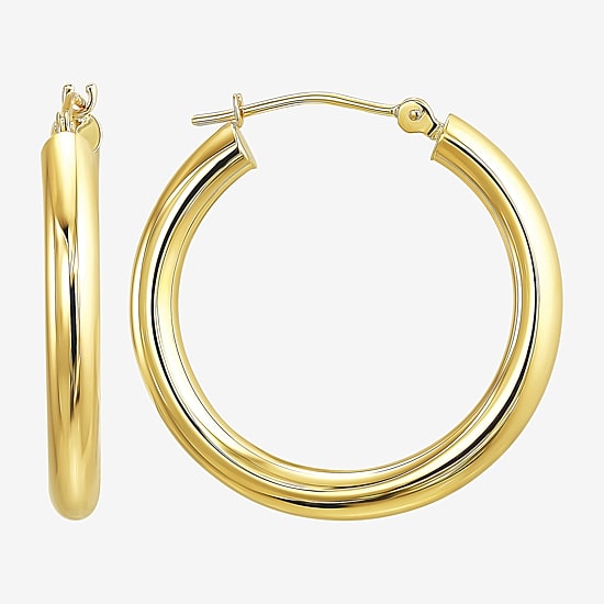 Womens 10K Gold 23mm Hoop Earrings